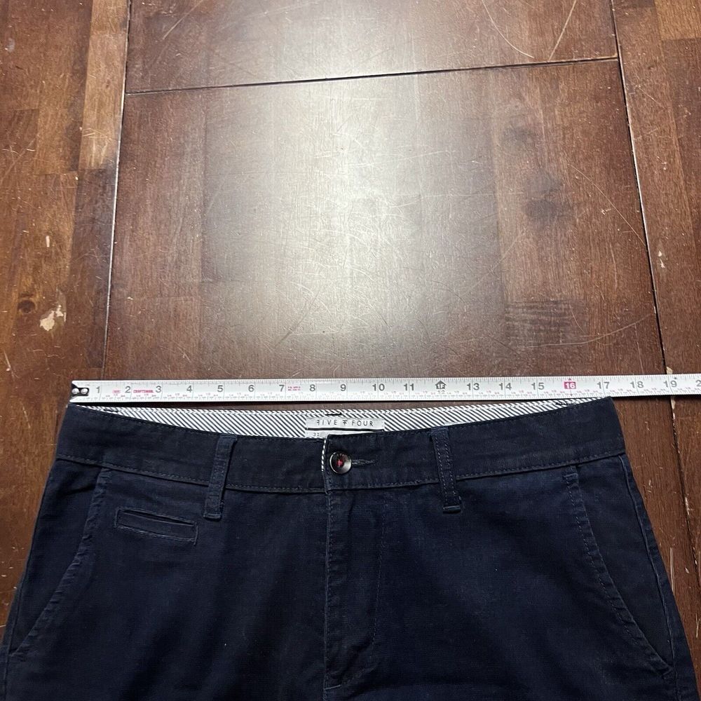 Five Four Pants Mens 32 (fits 34x31) Navy Flat Front Chino Golf Straight Leg - Picture 9 of 10